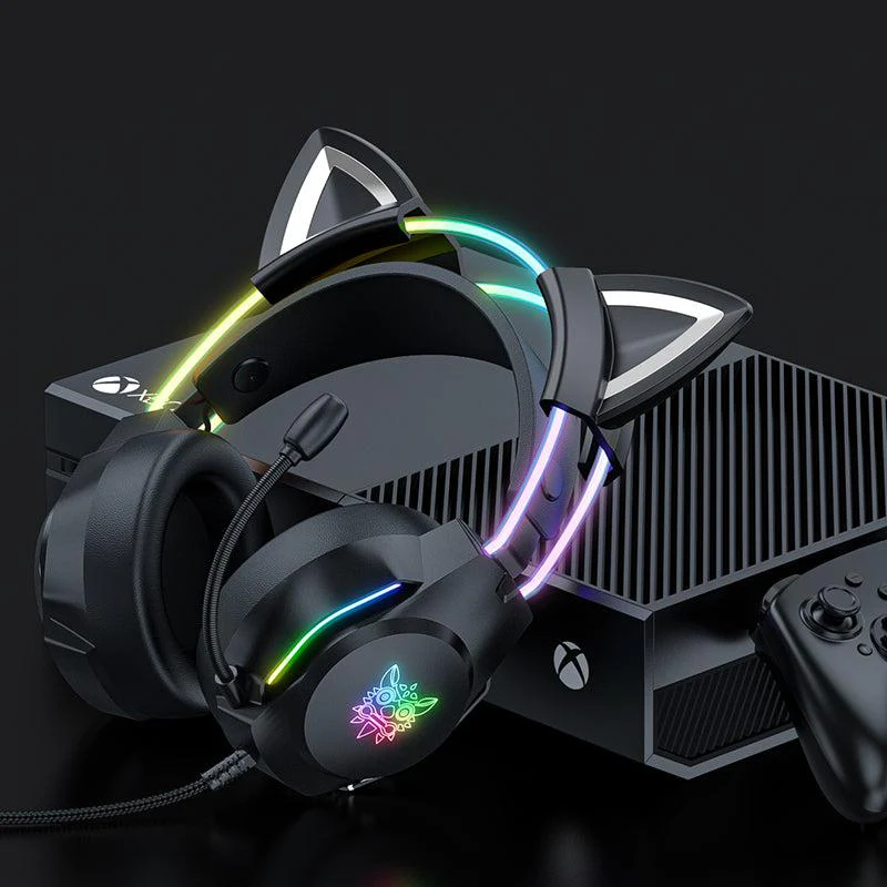 ONIKUMA X26 Head-mounted Headset RGB Light With Cat's Ears Glow, Gaming Headset - Image 7