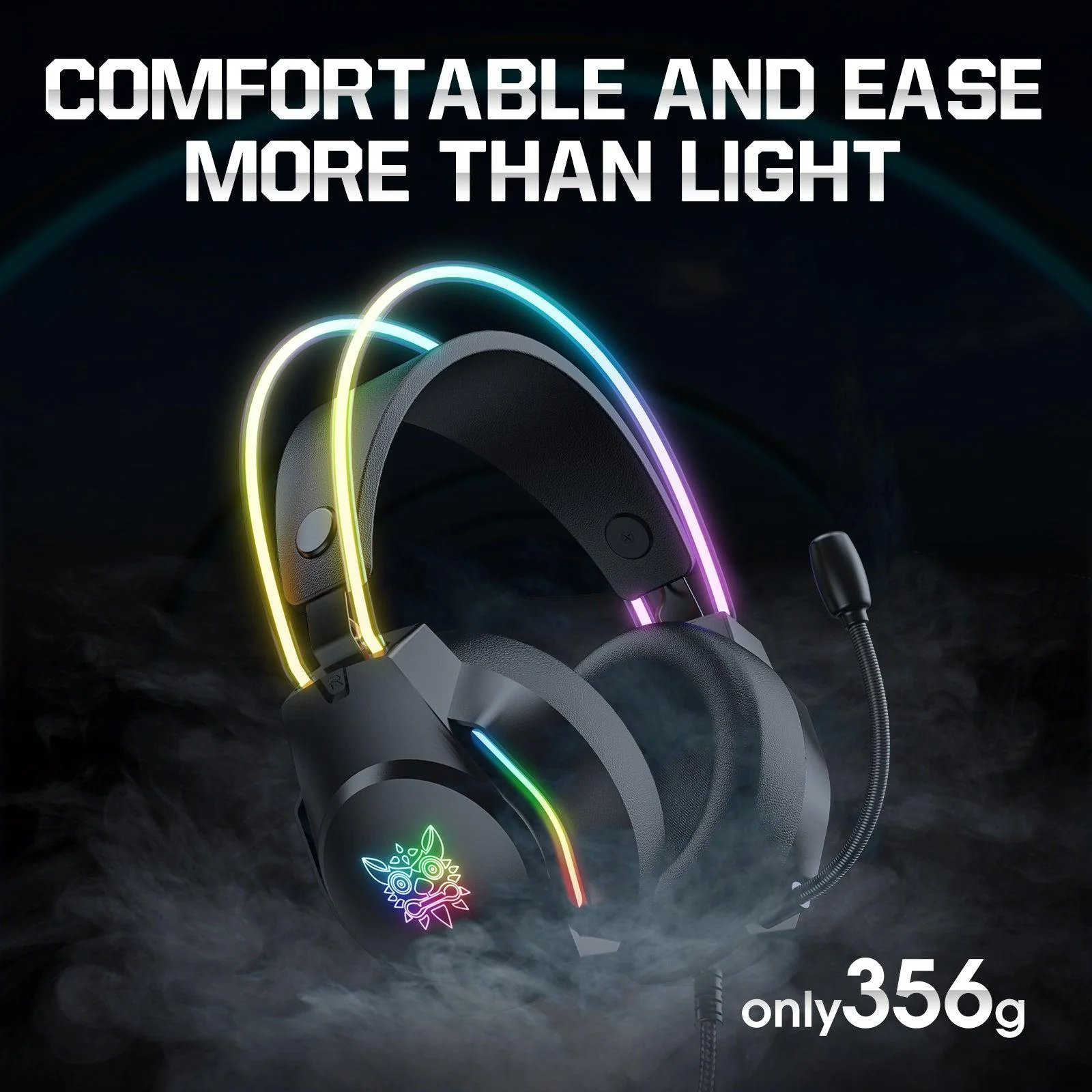 ONIKUMA X26 Head-mounted Earphone RGB Light, Noise Reduction Wired Headphone - Image 4
