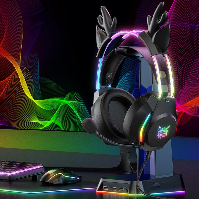 ONIKUMA X26 Head-mounted Earphone RGB Light With Deer's Ears Glow, Gaming Headset - Image 10