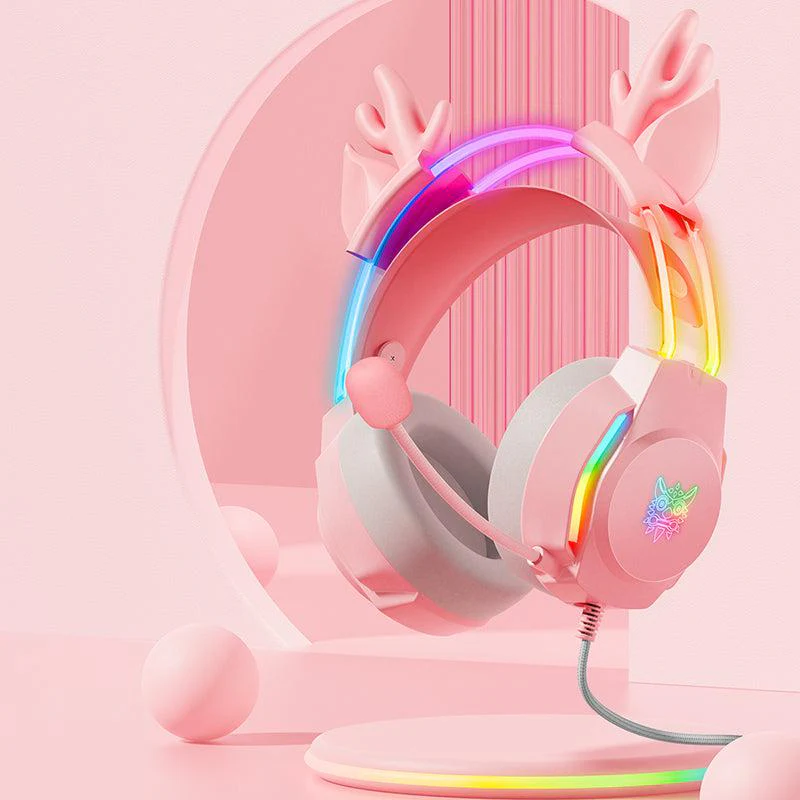 ONIKUMA X26 Head-mounted Earphone RGB Light With Deer's Ears Glow, Gaming Headset - Image 4