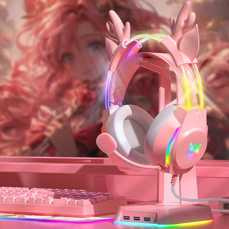 ONIKUMA X26 Head-mounted Earphone RGB Light With Deer's Ears Glow, Gaming Headset - Image 5