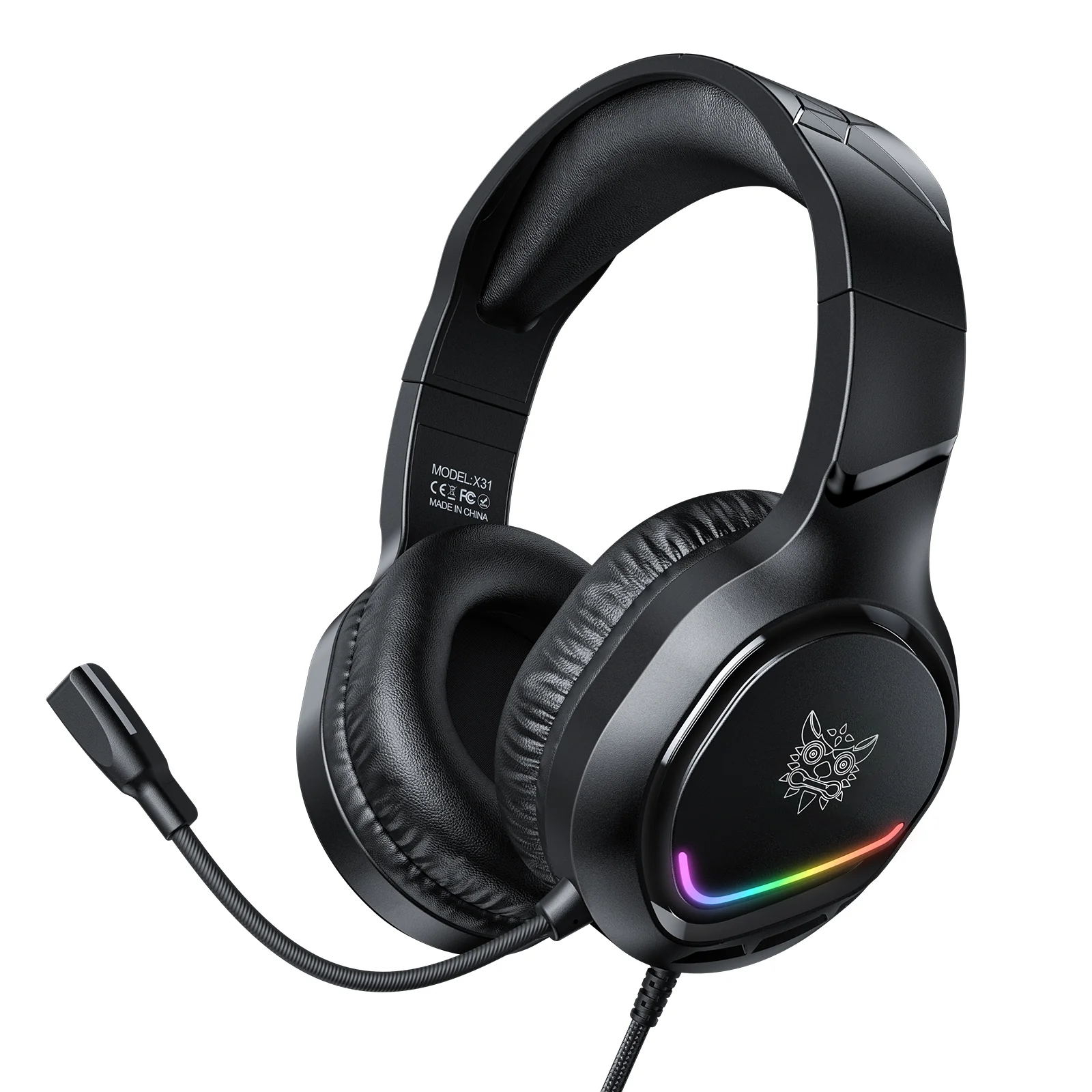 ONIKUMA X31 RGB Dynamic Professional Gmaing Headphone Stereo Surround Sound Omnidirectional HD Mic for PC PS4 Xbox Phone - Image 8