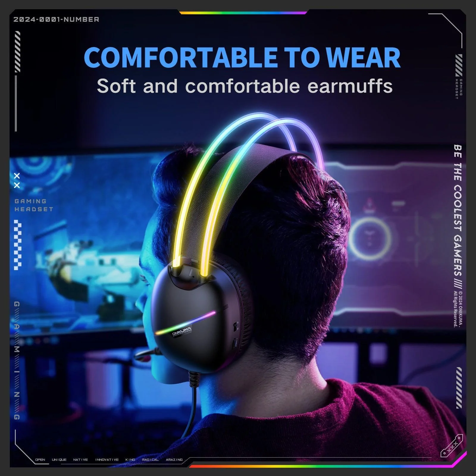 ONIKUMA X33 Gaming Headset Muli-device Compatible Intelligent Compatibility - Image 11