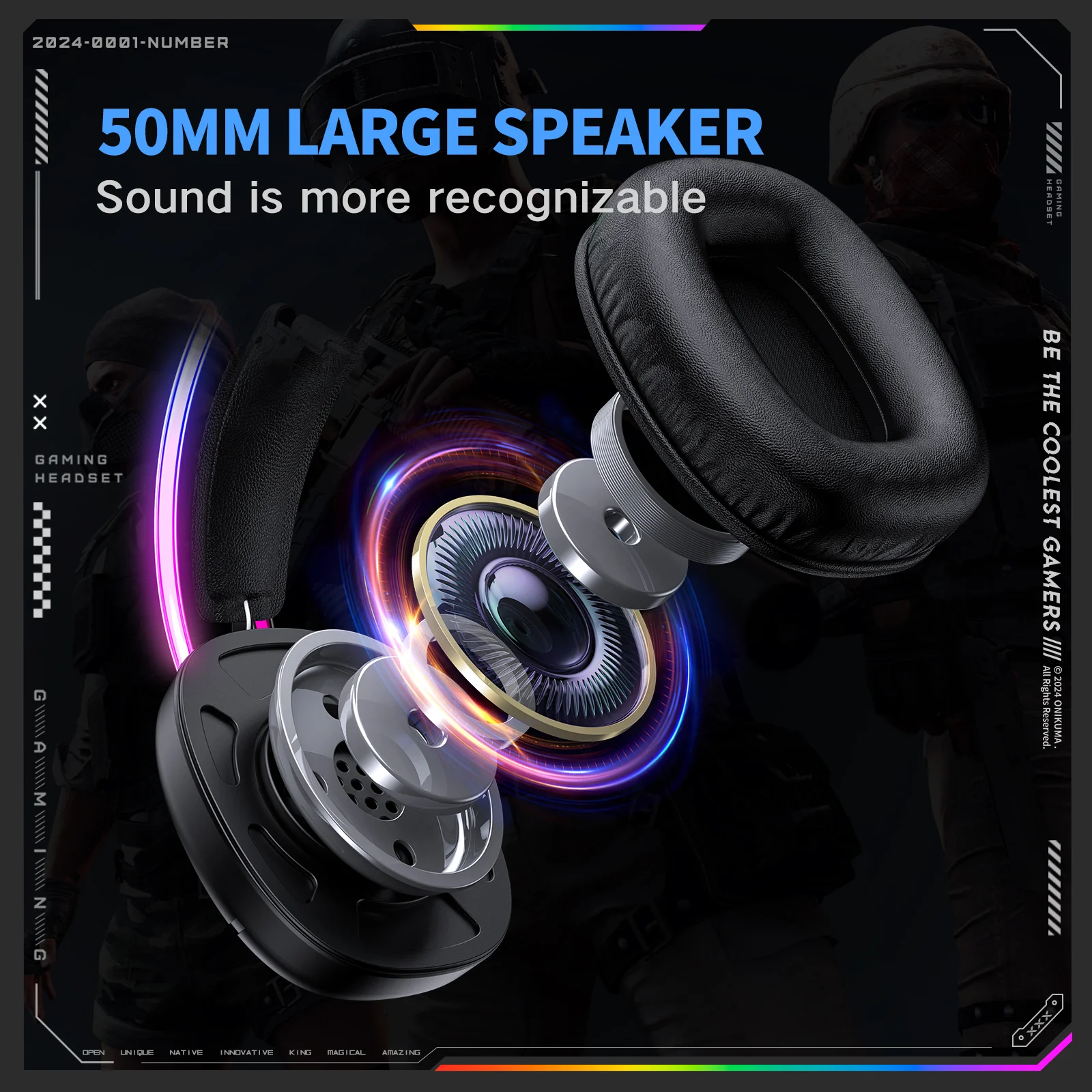 ONIKUMA X33 Gaming Headset Muli-device Compatible Intelligent Compatibility - Image 12