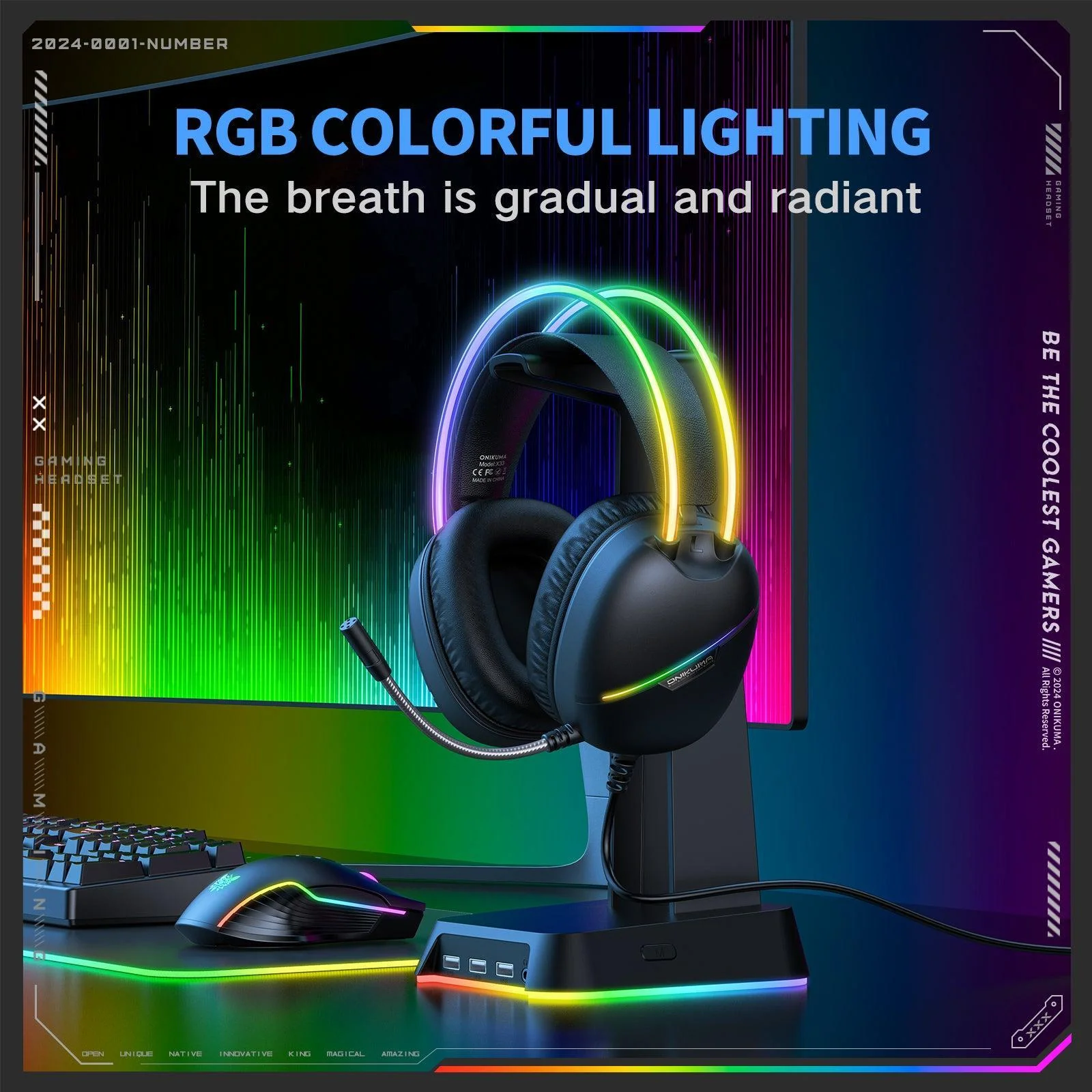 ONIKUMA X33 Gaming Headset Muli-device Compatible Intelligent Compatibility - Image 13