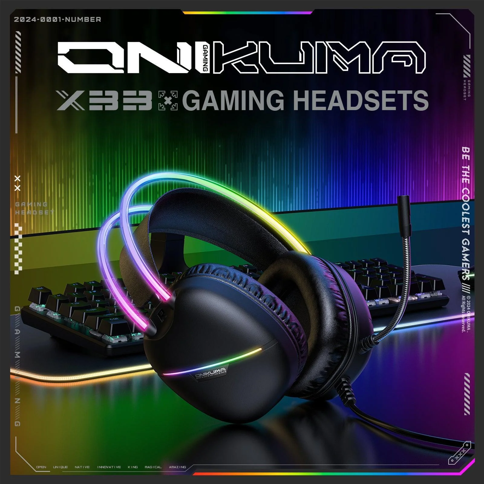 ONIKUMA X33 Gaming Headset Muli-device Compatible Intelligent Compatibility - Image 14