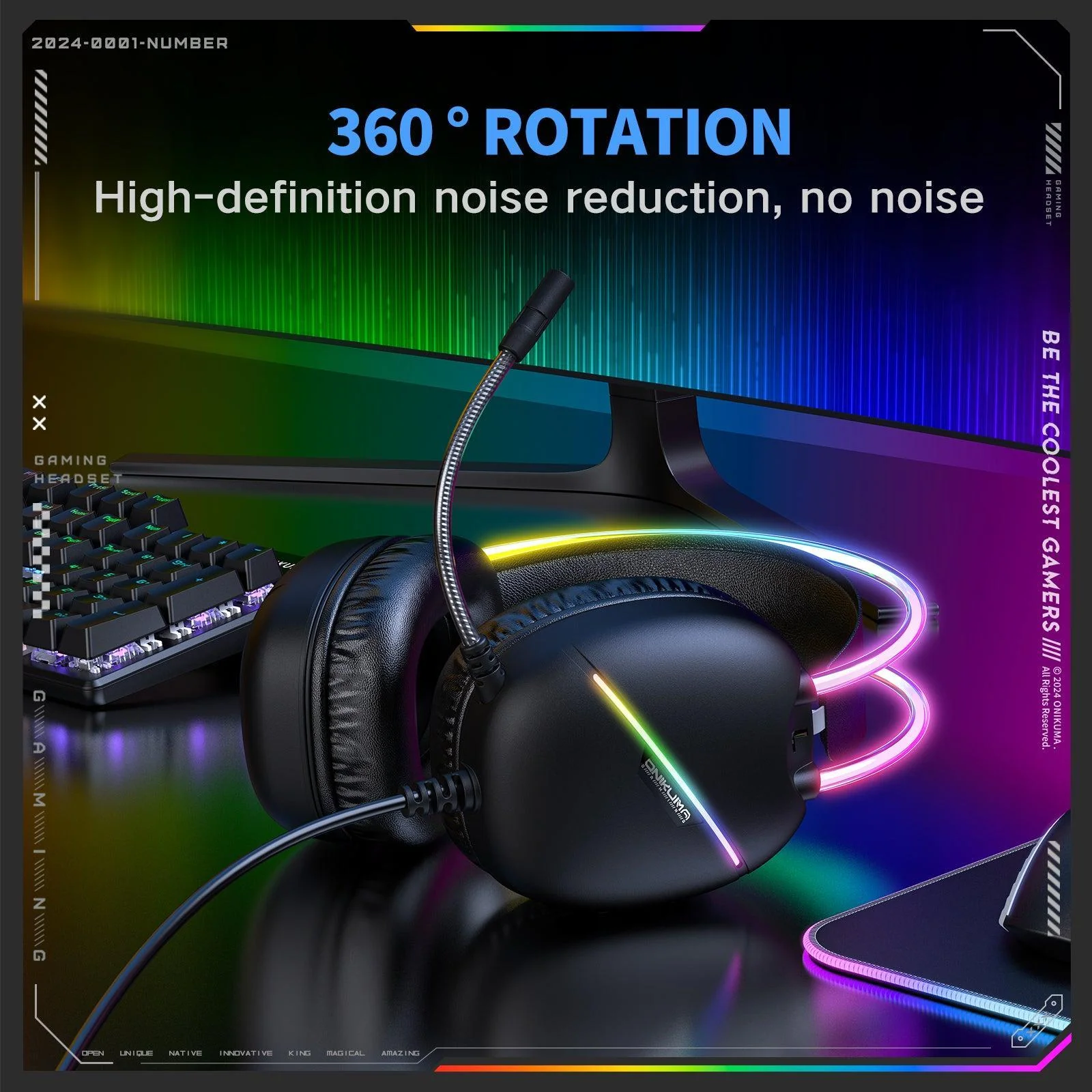 ONIKUMA X33 Gaming Headset Muli-device Compatible Intelligent Compatibility - Image 15