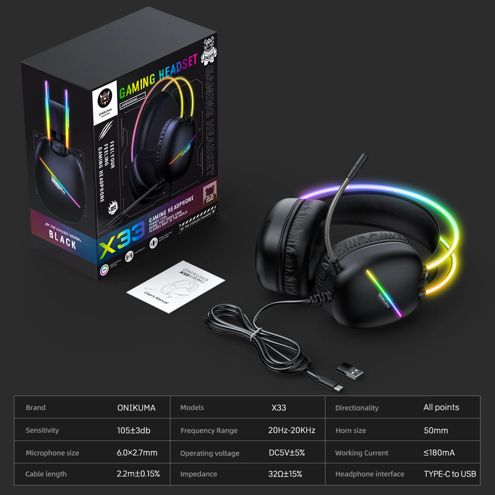 ONIKUMA X33 Gaming Headset Muli-device Compatible Intelligent Compatibility - Image 17