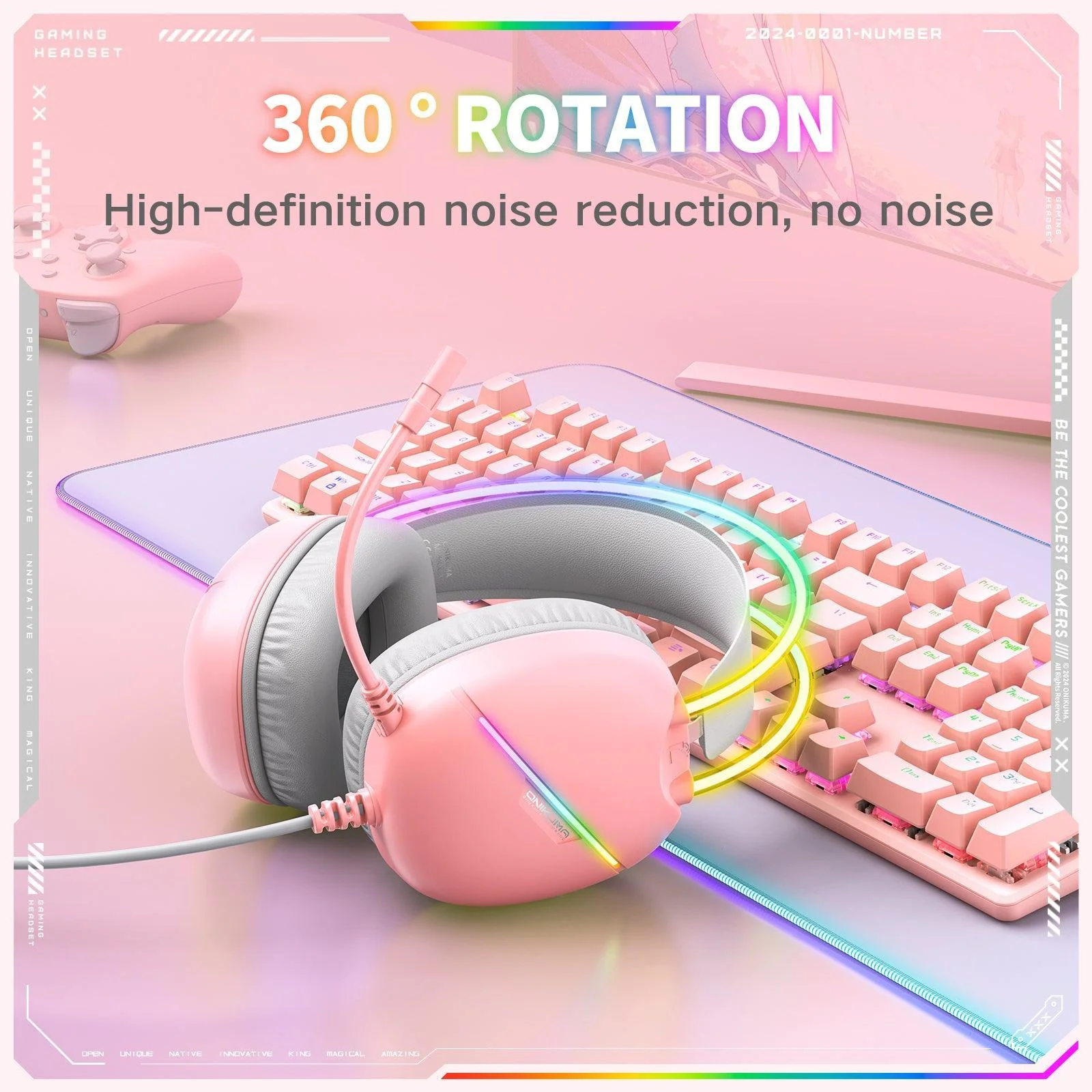 ONIKUMA X33 Gaming Headset Muli-device Compatible Intelligent Compatibility - Image 3