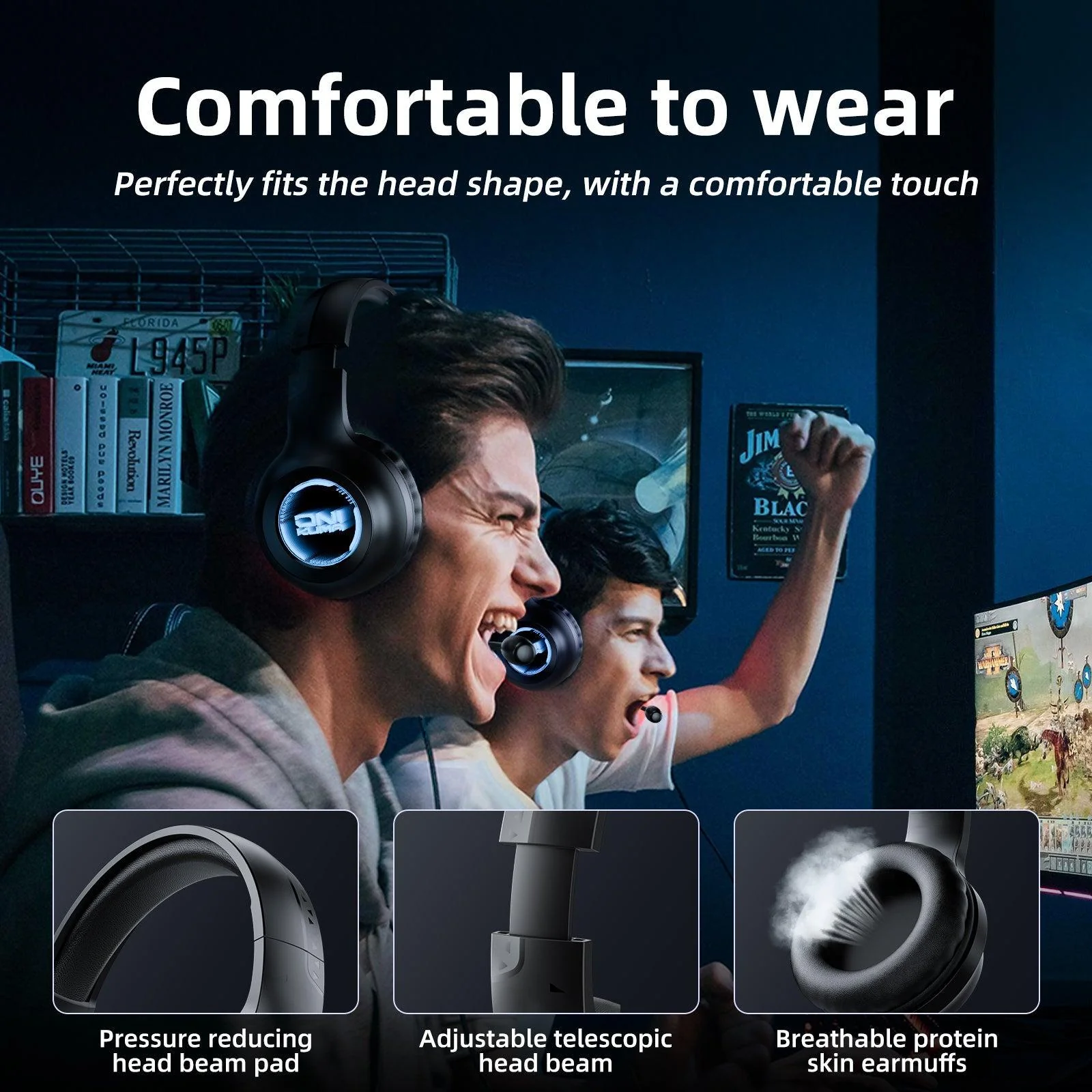 ONIKUMA X36 Gaming Headset Abyss Flow Light Effect Comfortable to Wear Sound Recognition - Image 6