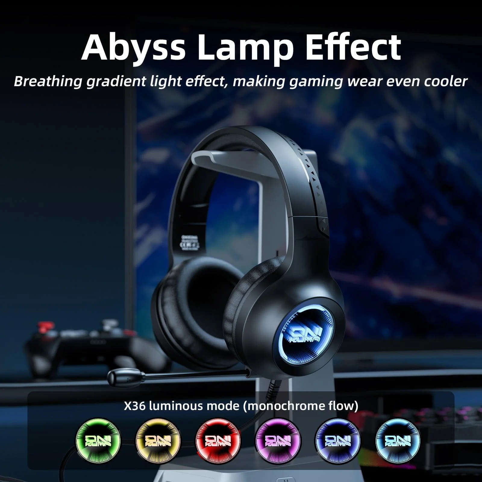 ONIKUMA X36 Gaming Headset Abyss Flow Light Effect Comfortable to Wear Sound Recognition - Image 7