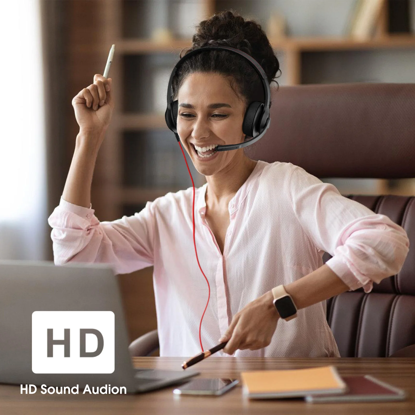 ONIKUMA X37 Call Center Headset - HD Audio, Noise-Cancelling Mic, Comfortable Design - Image 3