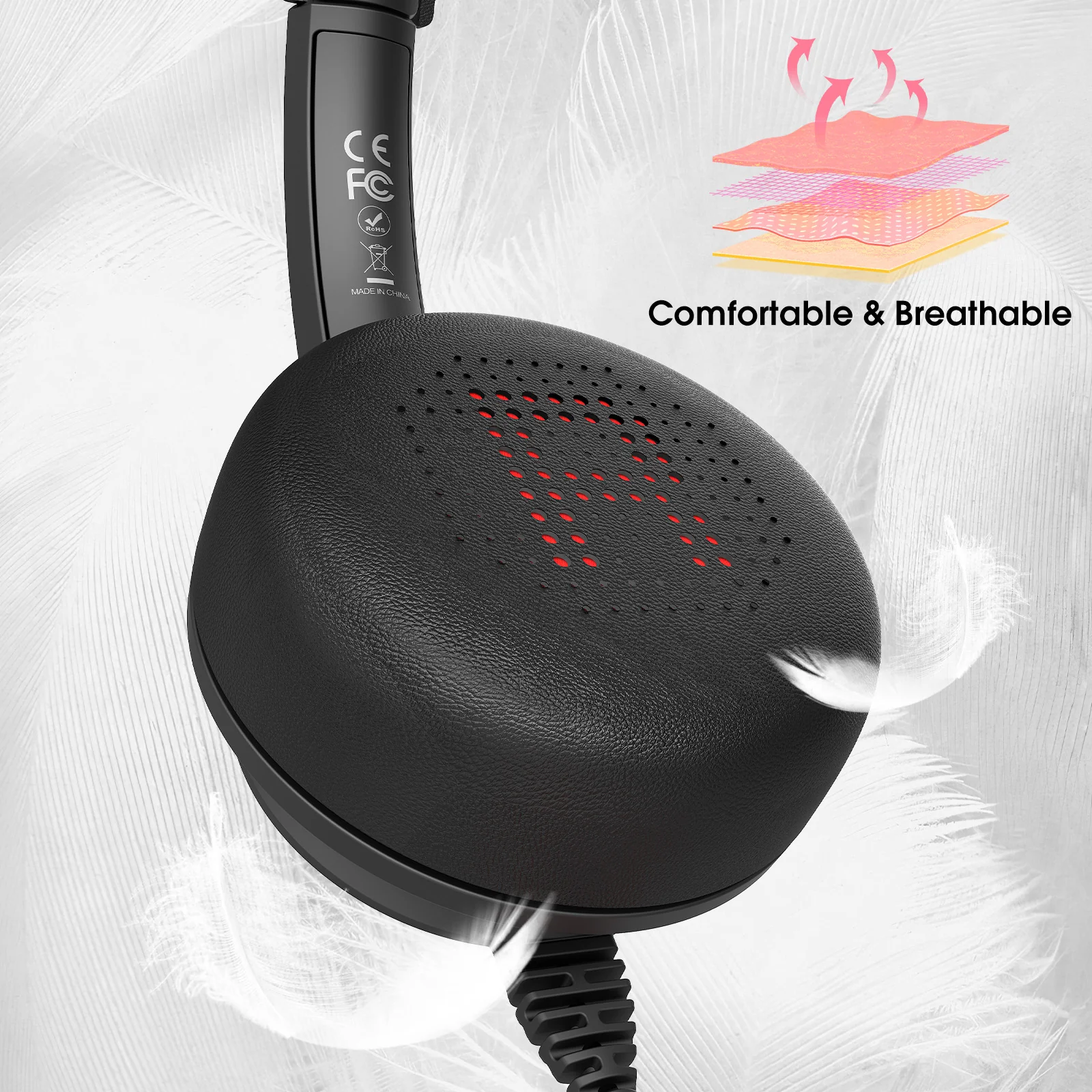 ONIKUMA X37 Call Center Headset - HD Audio, Noise-Cancelling Mic, Comfortable Design - Image 4