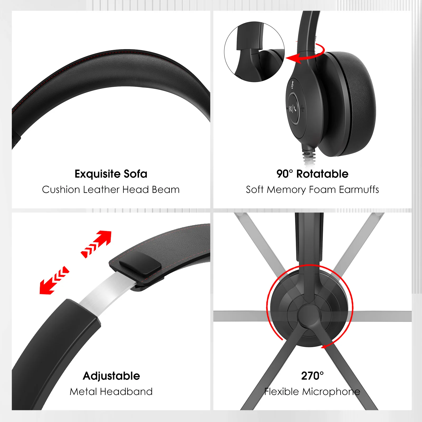ONIKUMA X37 Call Center Headset - HD Audio, Noise-Cancelling Mic, Comfortable Design - Image 6