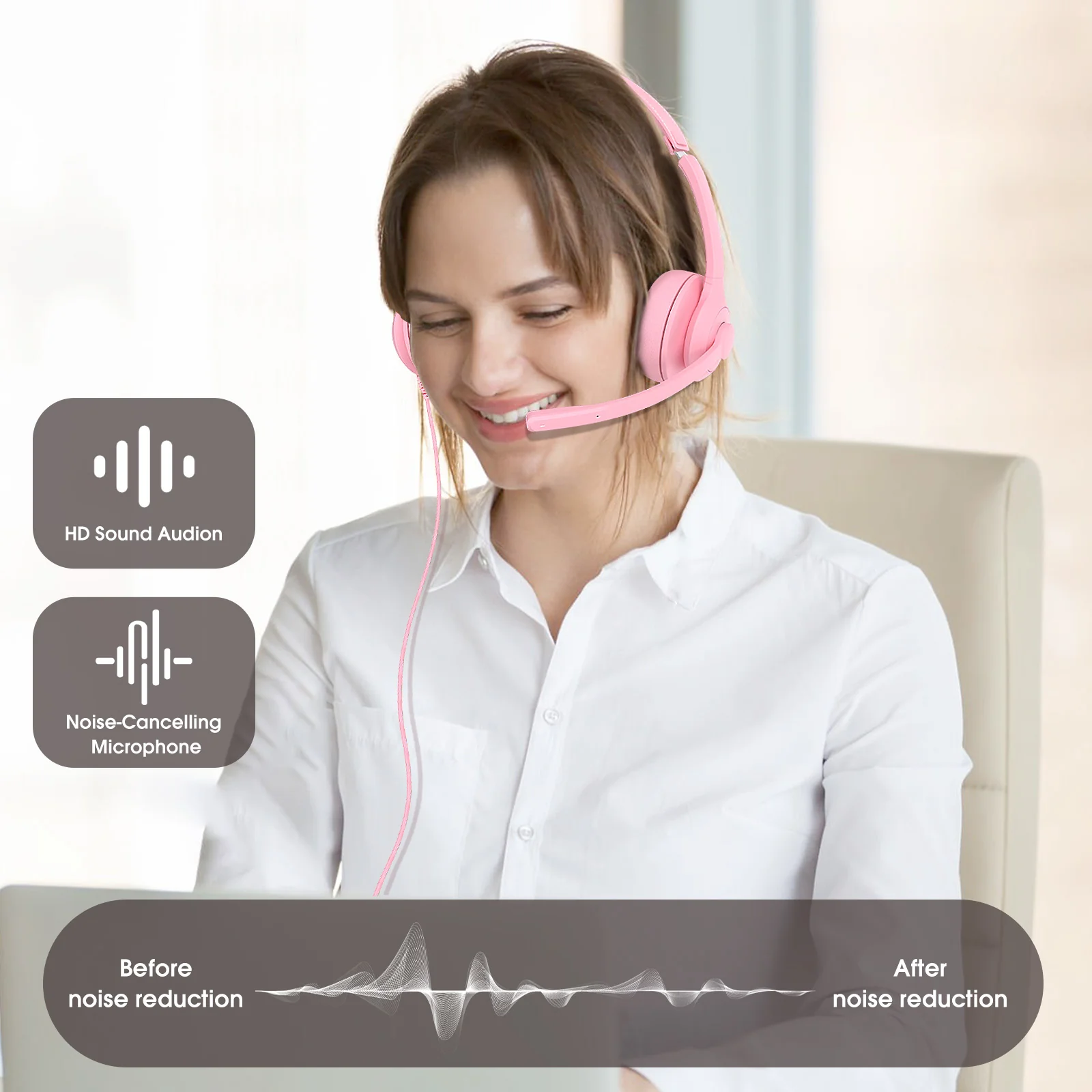 ONIKUMA X37 Call Center Headset - HD Audio, Noise-Cancelling Mic, Comfortable Design - Image 8