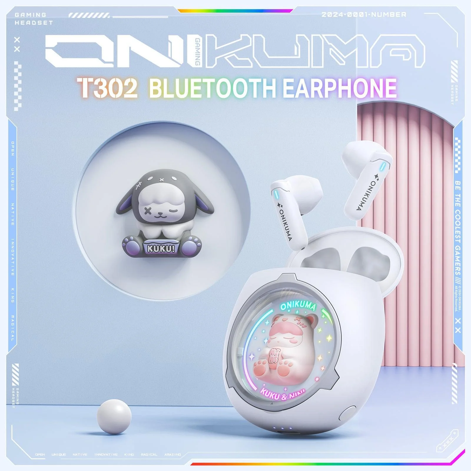 T302 Bluetooth Earphone - DIY Detachable Shells, RGB Lighting, Low-Latency Gaming & 5.3 Bluetooth - Image 10