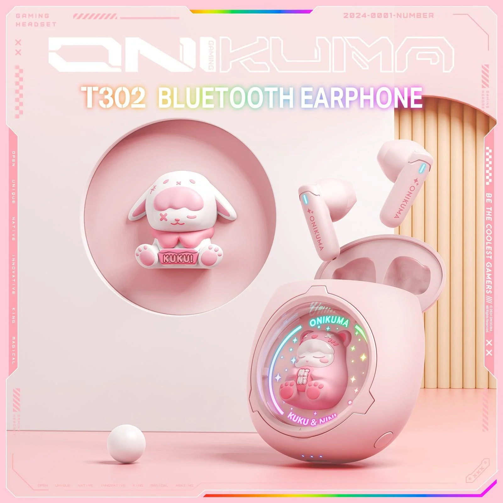 T302 Bluetooth Earphone - DIY Detachable Shells, RGB Lighting, Low-Latency Gaming & 5.3 Bluetooth - Image 7